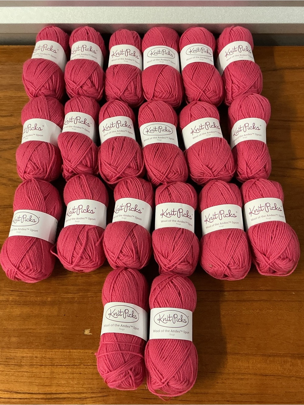 Knit Picks Rouge Wool of The Andes Sport Peruvian Highland Wool Lot of 20